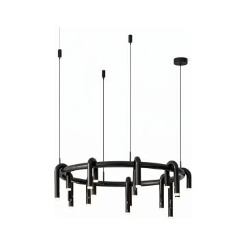 Corp de iluminat Led suspendat Tube Black 80x80x28cm