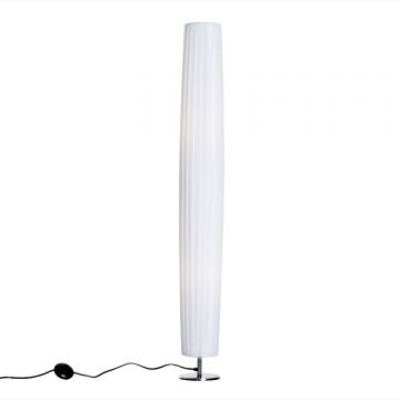Homcom Lampada da Terra in Acciaio, Bianco, 15x15x120cm