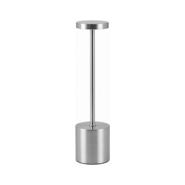 Lampa de masa fără fir din metal Silver