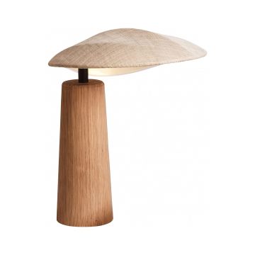 Lampă de masă Wabi-Sabi din bambus, sticlă și in