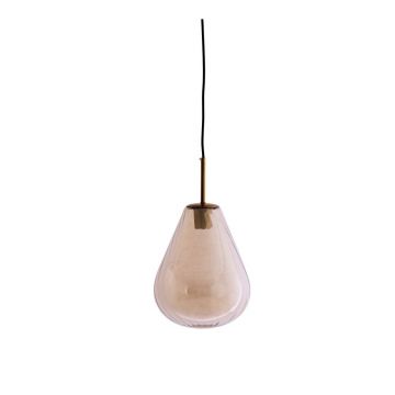 Lustră chihlimbar cu abajur din sticlă Leona – Light & Living