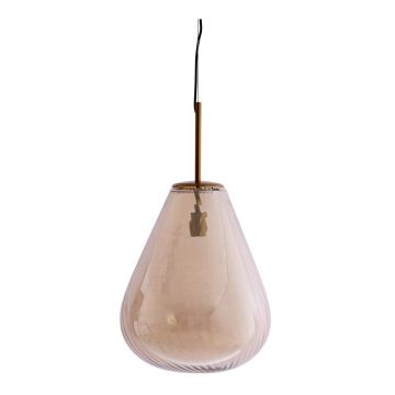 Lustră chihlimbar cu abajur din sticlă Leona – Light & Living