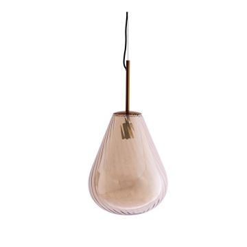 Lustră chihlimbar cu abajur din sticlă Leona – Light & Living