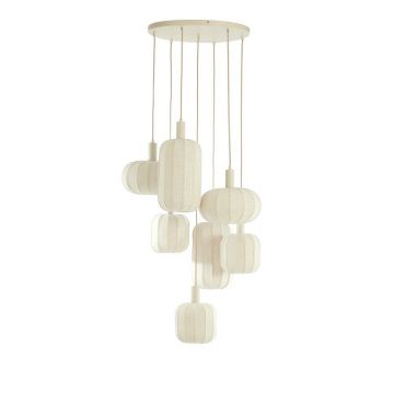 Lustră crem cu abajur textil ø 50 cm Tufia – Light & Living