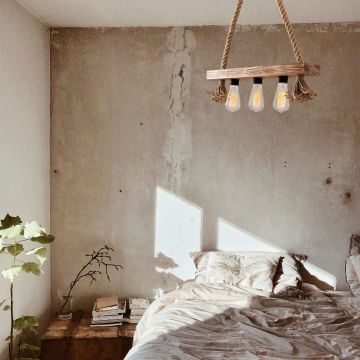 Lustra Erebos Chandelier, Lemn, 60x9x60 cm - Natur