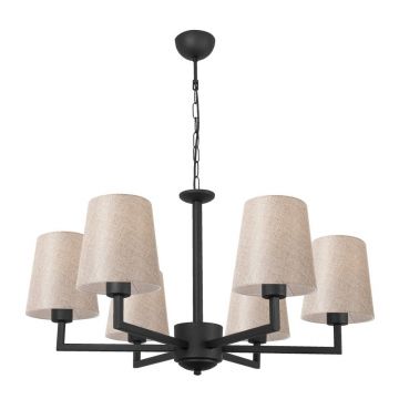 Lustră neagră cu abajur textil Profil – Opviq lights