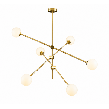 Lustră Orion Gold cu 6 surse de lumina 100 x 39 cm