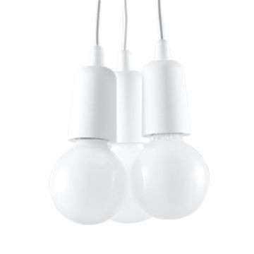 Lustra suspendata Diego Alb 15x15x90 cm