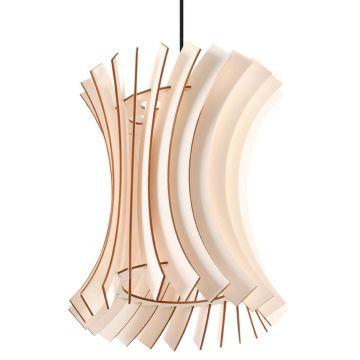 Lustra suspendata Oriana din lemn, Natural 30x30x107 cm