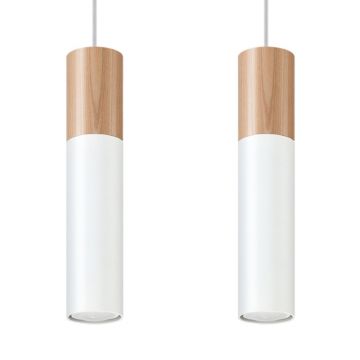 Lustra suspendata Pablo Alb 30x6x90 cm