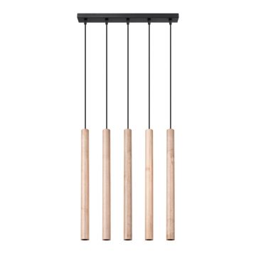 Lustra suspendata Pastelo din lemn, Natural 45x5x103 cm