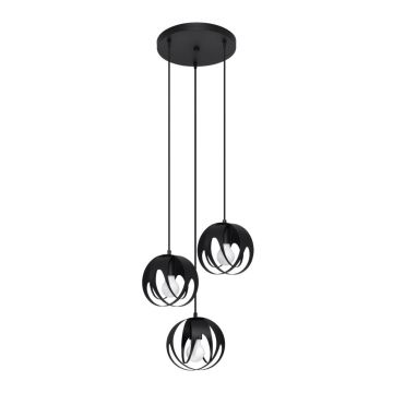 Lustra suspendata Tulos Negru 30x30x117 cm