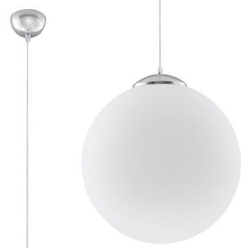 Lustra suspendata Ugo Argintiu 30x30x120 cm