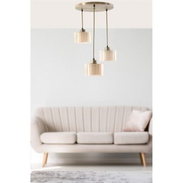 Lustra Yeni Chandelier, Cupru, 30x30x70 cm - Cupru