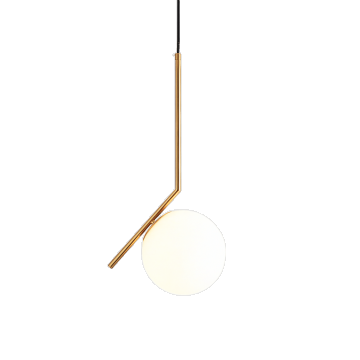 Pendul modern cu glob opac și structură metalică aurie 50x15 cm