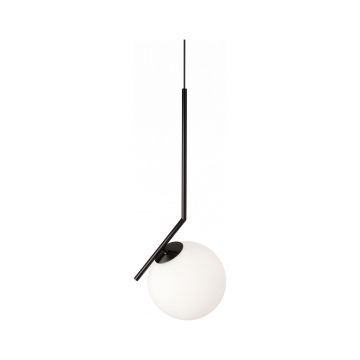 Pendul modern cu glob opac și structură metalică neagră 50x15 cm