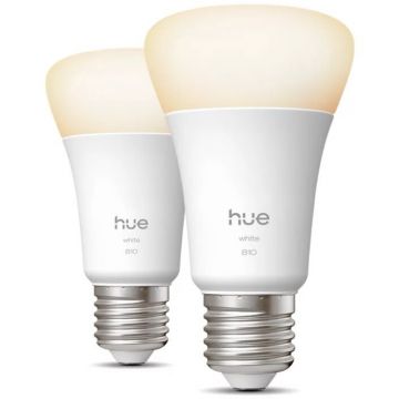Philips Bec LED Philips Hue White Ambiance, E27, 7W, Bluetooth/Zigbee, Pachet 2 buc.