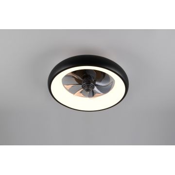 Plafoniera cu ventilator Muonio, RL, 40x13 cm, 20W, 1x SMD, metal, negru mat