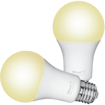 Trust Pachet 2 becuri Trust  LED CCT  WiFi, E27, luminozitate 806 lm, clasa energetica A+