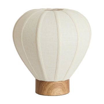 Veioză crem din metal cu abajur textil (înălțime 36 cm) Kyzo – Light & Living