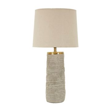 Veioză gri deschis/crem din ceramică cu abajur textil (înălțime 73 cm) Lima – Mauro Ferretti