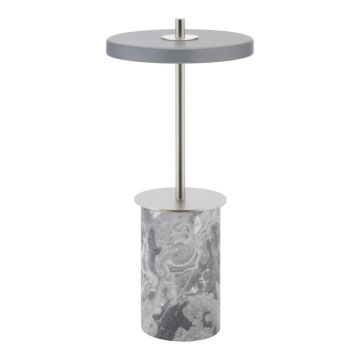 Veioză gri LED cu intensitate reglabilă din marmură cu abajur din metal (înălțime 25,5 cm) Asteria Move Mini – UMAGE