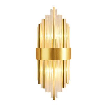 Aplica de perete cu design elegant Fenzy, metal, aurie-alba, 20x60 cm - Auriu