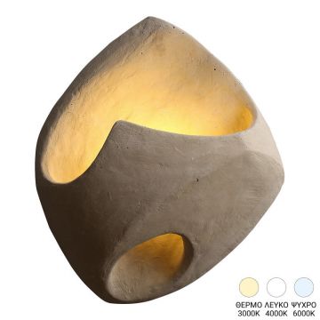 Aplica de perete cu LED Berzea, Metal, Crem, 25x22 cm - Bej