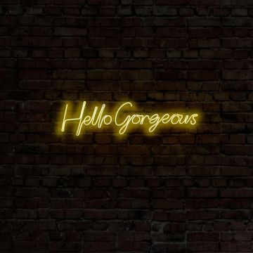 Aplica de Perete Neon Hello Gorgeous (diverse dimensiuni) - Galben