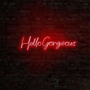 Aplica de Perete Neon Hello Gorgeous (diverse dimensiuni) - Rosu