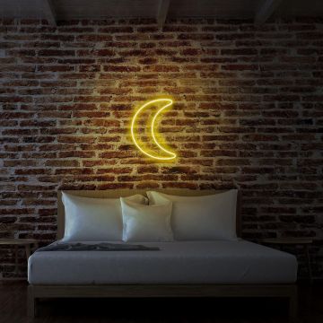 Aplica de Perete Neon Semi Luna - Galben