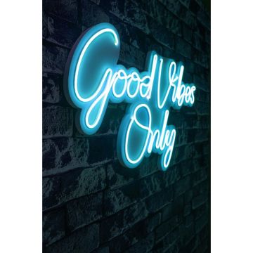 Lampa Neon Good Vibes Only 2, 37x62 cm - Albastru