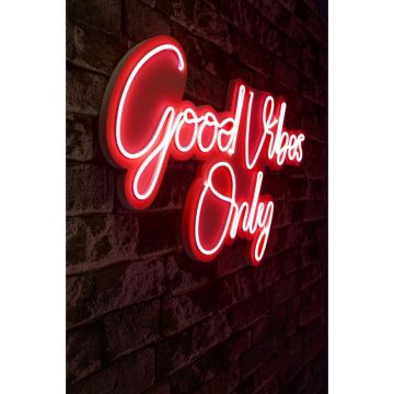 Lampa Neon Good Vibes Only 2, 37x62 cm - Roșu