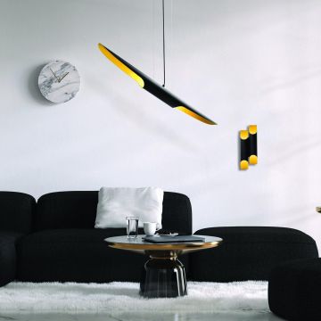 Lustra Alpida, Negru, 8x8x104 cm - Negru