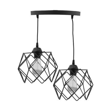 Lustra cu 2 lumini Zocie, Negru, 30x30x70 cm - Negru