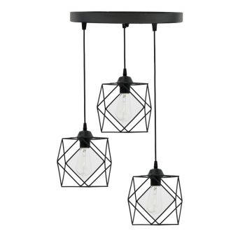 Lustra cu 3 lumini Karin, negru, 30x30x90 cm - Negru