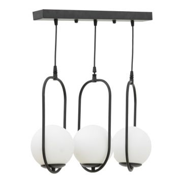 Lustră cu trei becuri Lavol, Metal, Negru, 30x70 cm - Negru