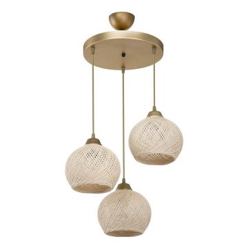 Lustra cu trei lumini PWL-1121, crem-auriu, 40x75 cm - Crem
