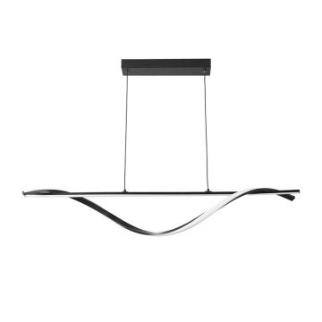 Lustră de tavan LED Infinity, metal, negru, 120x12x150 cm - Negru
