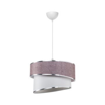 Lustra de tavan Loopy, roz-alb, D30x18 cm - Alb