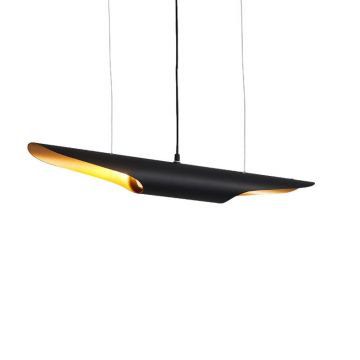 Lustra Gikline metal negru, aurie, 60x60x106 cm - Negru