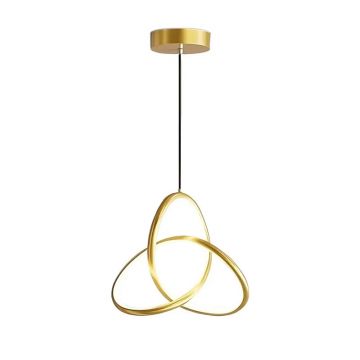 Lustra LED modernă Trinity, metal, aurie, 22x100 cm - Auriu