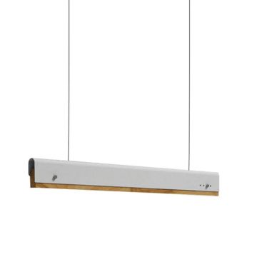 Lustra LED Rafmole metal alb si lemn, 120x100 cm - Alb