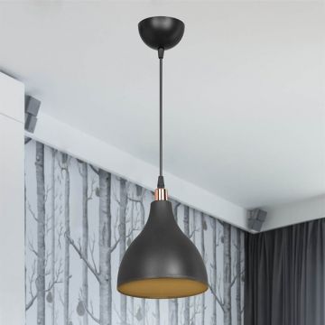 Lustra Lofty, metal, 18x18x22 cm - Negru