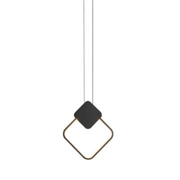 Lustră metalică cu LED Teebo, metal, negru, 23x20x29 cm - Negru