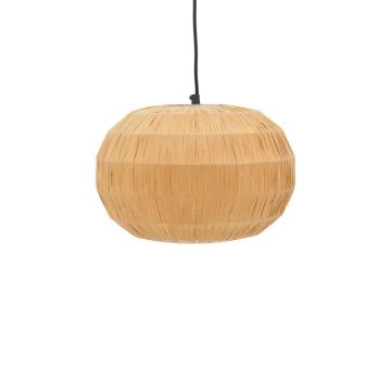 Lustra Ozelia maro din hartie presata si fier, 33x33x122 cm - Maro
