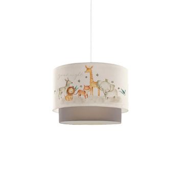 Lustra pentru copii PWL-1097, PVC, D30x20 cm - Alb-Gri-Portocaliu