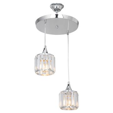 Lustra PWL-1025 metal, Auriu - Argintiu, D30x70 cm - Argintiu