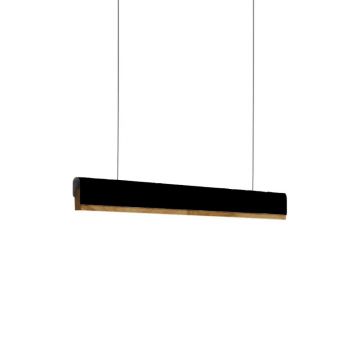 Lustra Rafmole LED metal negru si lemn, 120x100 cm - Negru