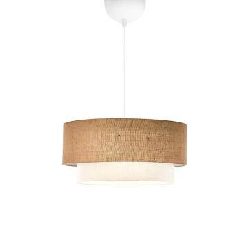 Lustra Sombre din iuta si tesatura, bej-Crem, D30x15 cm - Bej